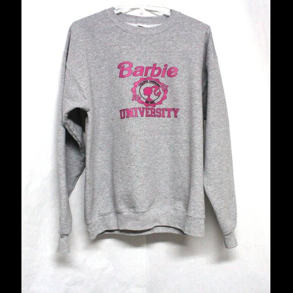 Women's Medium Barbie University Long Sleeve Sweatshirt With Spots On Cuffs - Picture 2 of 10